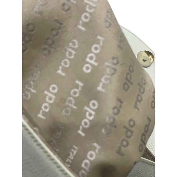 RODO ITALY IVORY LIZARD PURSE CROSSBODY 60’s 70’s VINTAGE GOLD TONE STRAP ICONIC - Picture 15 of 16